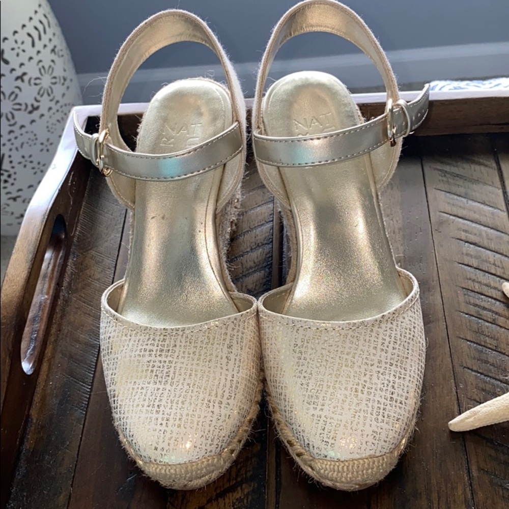 Naturalizer Gold Metallic Wedges